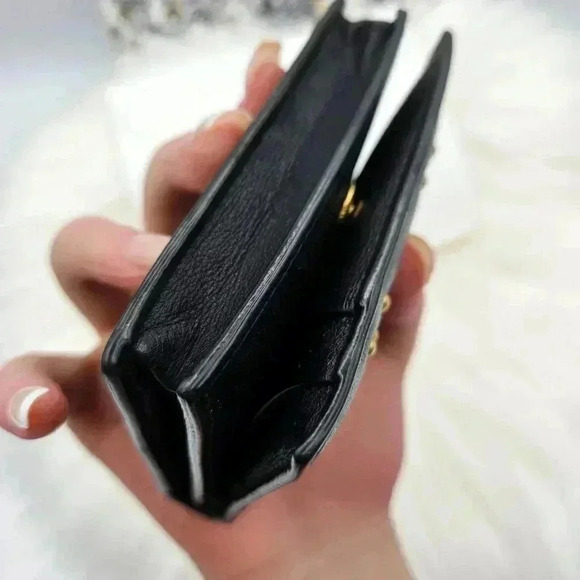 Dior Black Leather Studded Flap Card Holder - Picture 7 of 16